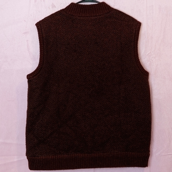 Pendleton 100% Washable Shetland Wool Red Full Zip Vest Jacket size Large - Picture 4 of 7